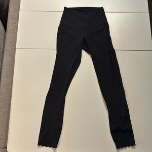 Black Lululemon Cropped and High Waisted Leggings